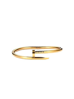 Gold bracelet on a white background