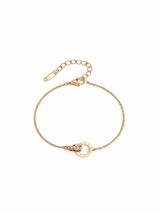 Gold bracelet with a clasp on a white background